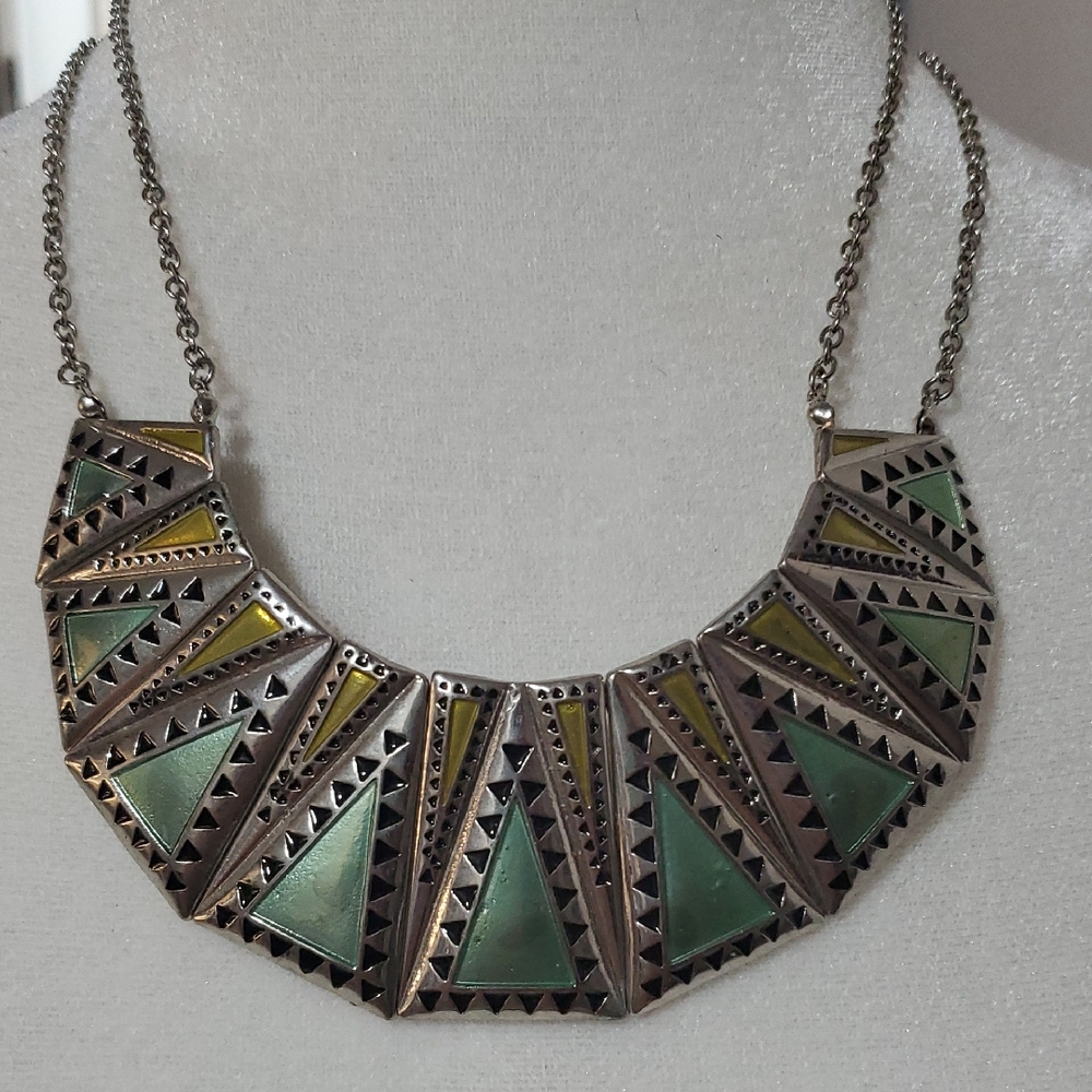 Artisan Green and Gold Statement Necklace